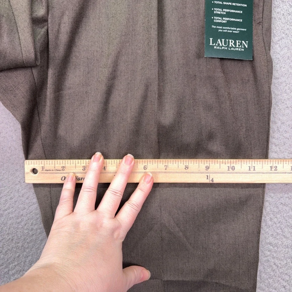 Lauren Ralph Lauren Dress Pants Mens 36x29 Taupe Ultraflex Pleated Preppy Office
